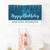 Banderoles 70e anniversaire avec Confetti Blue (En situation)