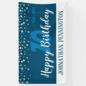 Banderoles 70e anniversaire avec Confetti Blue (Vertical)