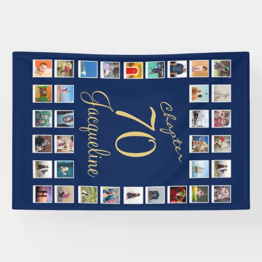 Banderoles 70e anniversaire Blue Gold (Horizontal)