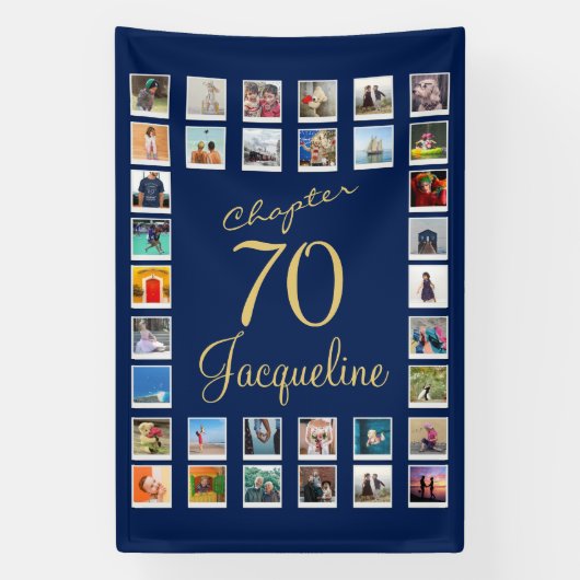 Banderoles 70e anniversaire Blue Gold (Verticale)