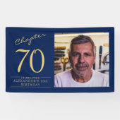 Banderoles 70e anniversaire Blue Gold Photo (Horizontal)