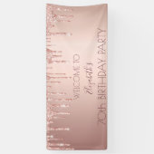 Banderoles 70e anniversaire blush rose or drips nom (Vertical)