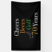 Banderoles 70e anniversaire Cheers Beers Golf Black Gold Part (Vertical)