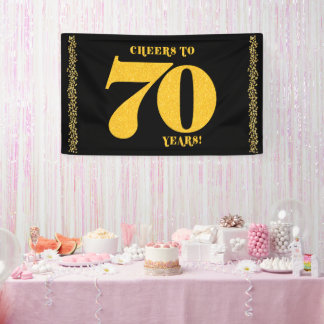 Banderoles 70e anniversaire Cheers to 70 ans Parties scintill