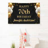 Banderoles 70e anniversaire Fête Noire et Or (Insitu)