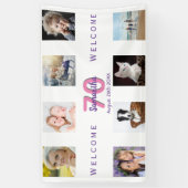 Banderoles 70e anniversaire fête photo collage femme blanc (Vertical)