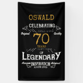 Banderoles 70e anniversaire Legendary Black Gold Retro (Vertical)