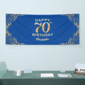 Banderoles 70e anniversaire Parties scintillant bleue et or c (Salon professionnel)