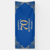 Banderoles 70e anniversaire Parties scintillant bleue et or c (Vertical)