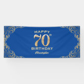 Banderoles 70e anniversaire Parties scintillant bleue et or c (Horizontal)