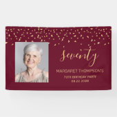 Banderoles 70e anniversaire Photo Gold Triangles Bourgogne (Horizontal)