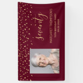 Banderoles 70e anniversaire Photo Gold Triangles Bourgogne (Vertical)