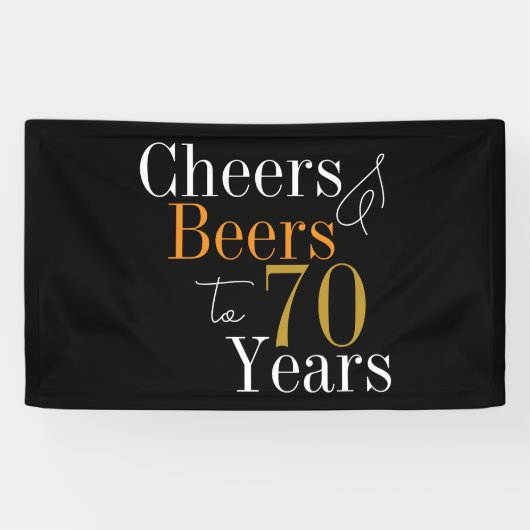 Banderoles 70e anniversaire Soeurs et bières Black Gold Party (Horizontal)