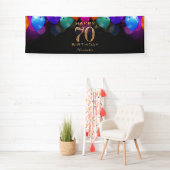 Banderoles 70e fête d'anniversaire Ballons noirs et or (En situation)