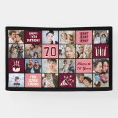 Banderoles 70th Birthday Photo Collage Custom Black Burgundy (Horizontal)