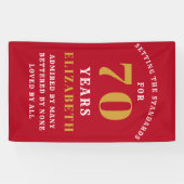 Banderoles 70th Birthday Standards Red and Gold Ajouter votre (Horizontal)