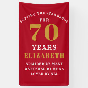 Banderoles 70th Birthday Standards Red and Gold Ajouter votre
