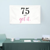 Banderoles 75 Élégants Disent Encore, Texte Rose Anniversaire (Salon professionnel)