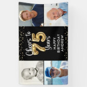 Banderoles 75e anniversaire 4 Photos Bravo à 75ans Confetti (Vertical)