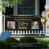 Banderoles 75e anniversaire Black Gold String lumières Retro