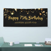 Banderoles 75e anniversaire des étoiles d'or Noir moderne per (Salon professionnel)