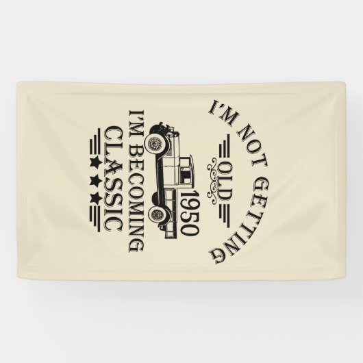 Banderoles 75e anniversaire vintage personnalisé (Horizontal)