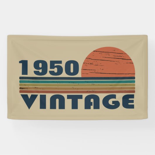 Banderoles 75e anniversaire vintage personnalisé (Horizontal)