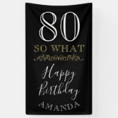 Banderoles 80 Alors, quelle citation drôle Black Elegant 80e (Vertical)