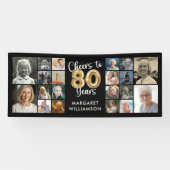 Banderoles 80e anniversaire 20 photo Collage encourage à 80 a (Horizontal)