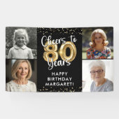 Banderoles 80e anniversaire 4 Photos Bravo à 80 ans Confetti (Horizontal)