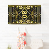 Banderoles 80e anniversaire Art Déco Gold Black Great Gatsby (En situation)
