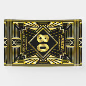 Banderoles 80e anniversaire Art Déco Gold Black Great Gatsby (Horizontal)
