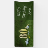 Banderoles 80e anniversaire au golfeur avec balle de golf (Vertical)