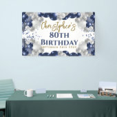 Banderoles 80e anniversaire Blue Balloons Party Bienvenue (Salon professionnel)