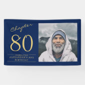 Banderoles 80e anniversaire Blue Gold Photo (Horizontal)