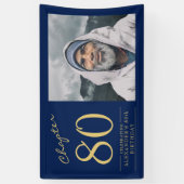 Banderoles 80e anniversaire Blue Gold Photo (Vertical)
