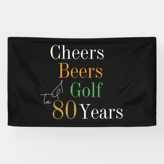 Banderoles 80e anniversaire Cheers Beers Golf Party (Horizontal)