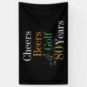 Banderoles 80e anniversaire Cheers Beers Golf Party (Vertical)