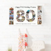 Banderoles 80e anniversaire de fête Numéro 80 Photo Collage (En situation)