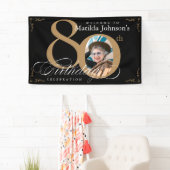 Banderoles 80e anniversaire Elegant Gold Calligraphy Black Ph (En situation)