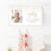 Banderoles 80e anniversaire Gold Confetti Triangles photo Bla (En situation)