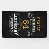 Banderoles 80e anniversaire Légendaire Black Gold Retro (Horizontal)