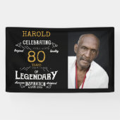 Banderoles 80e anniversaire Modèle photo légendaire (Horizontal)