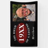 Banderoles 80e anniversaire Modèle photo naissance d'une lége (Vertical)