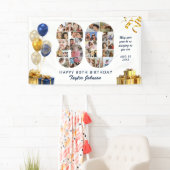 Banderoles 80e Anniversaire Numéro 80 Collage de photos Blanc (En situation)