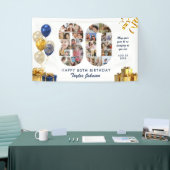 Banderoles 80e Anniversaire Numéro 80 Collage de photos Blanc (Salon professionnel)