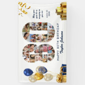 Banderoles 80e Anniversaire Numéro 80 Collage de photos Blanc (Vertical)