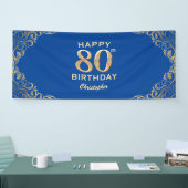 Banderoles 80e anniversaire Parties scintillant bleue et or c (Salon professionnel)