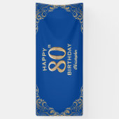 Banderoles 80e anniversaire Parties scintillant bleue et or c (Vertical)