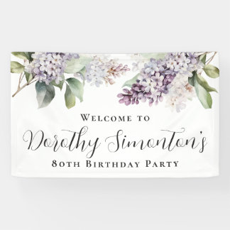 Banderoles 80e anniversaire Purple Lilac Spring Flower Welcom